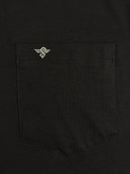 Black Solid Polo T-Shirt with Chest Pocket