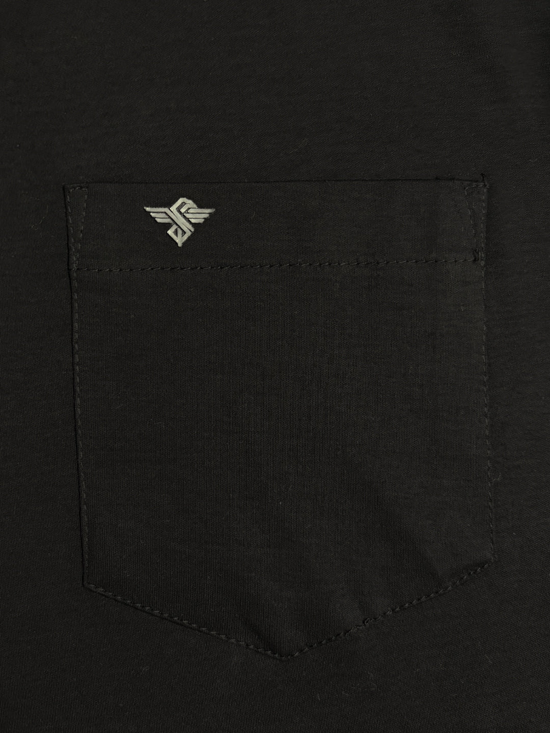 Black Solid Polo T-Shirt with Chest Pocket