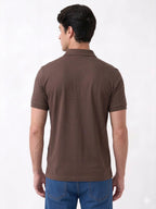 Coffee Solid Polo T-Shirt with Chest Pocket