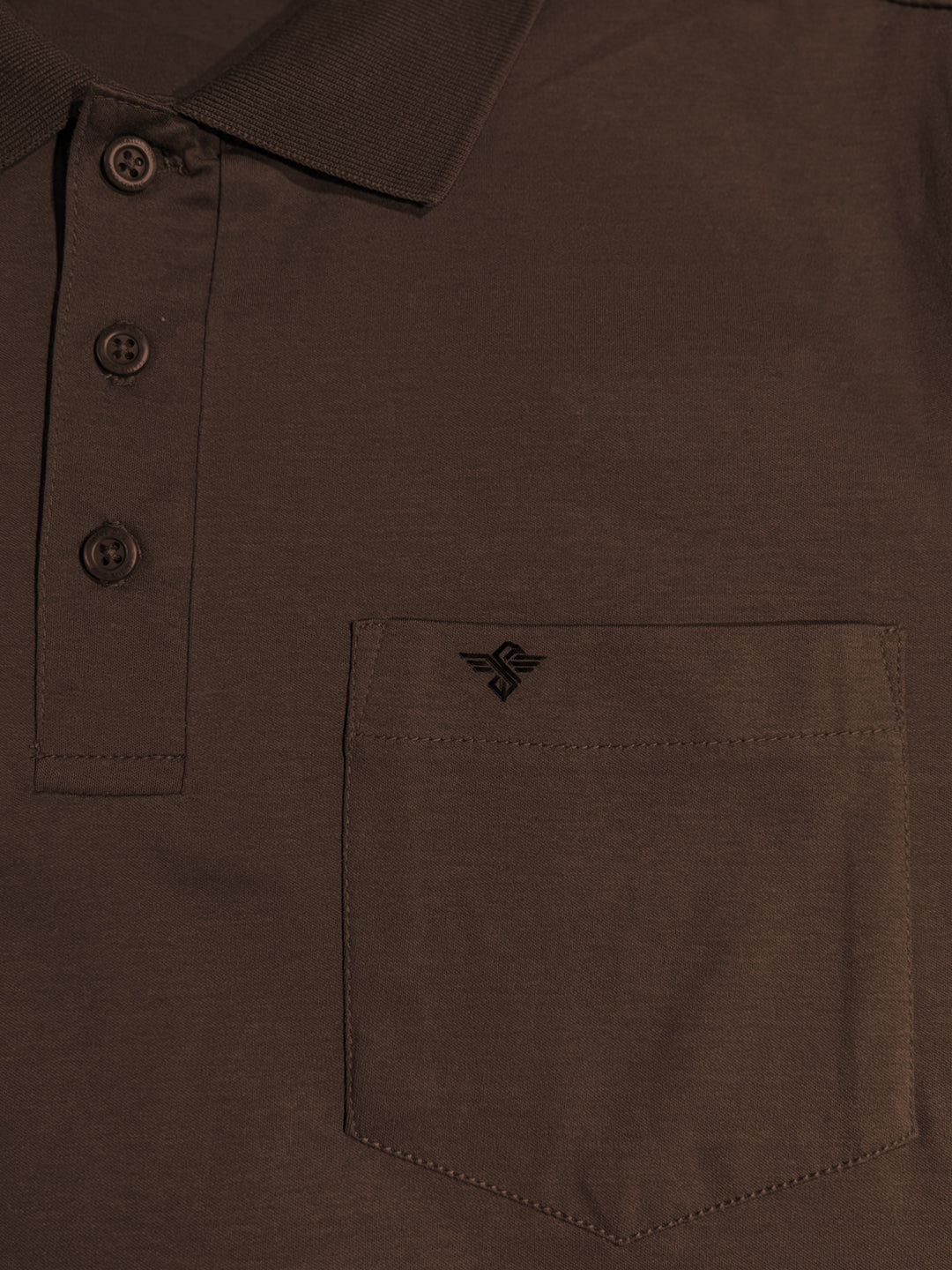 Coffee Solid Polo T-Shirt with Chest Pocket
