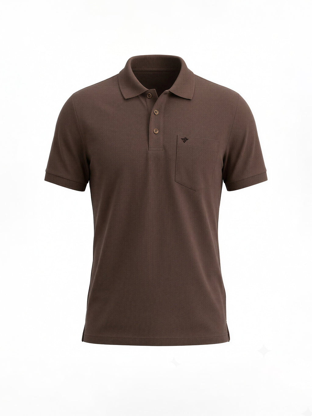 Coffee Solid Polo T-Shirt with Chest Pocket