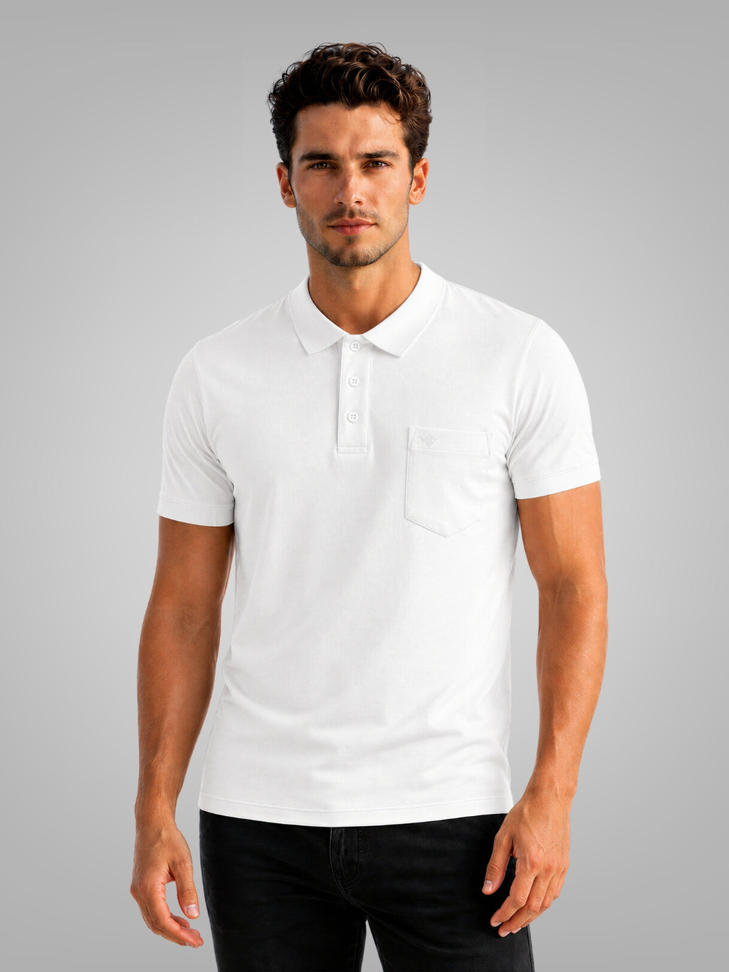 White Solid Polo T-Shirt