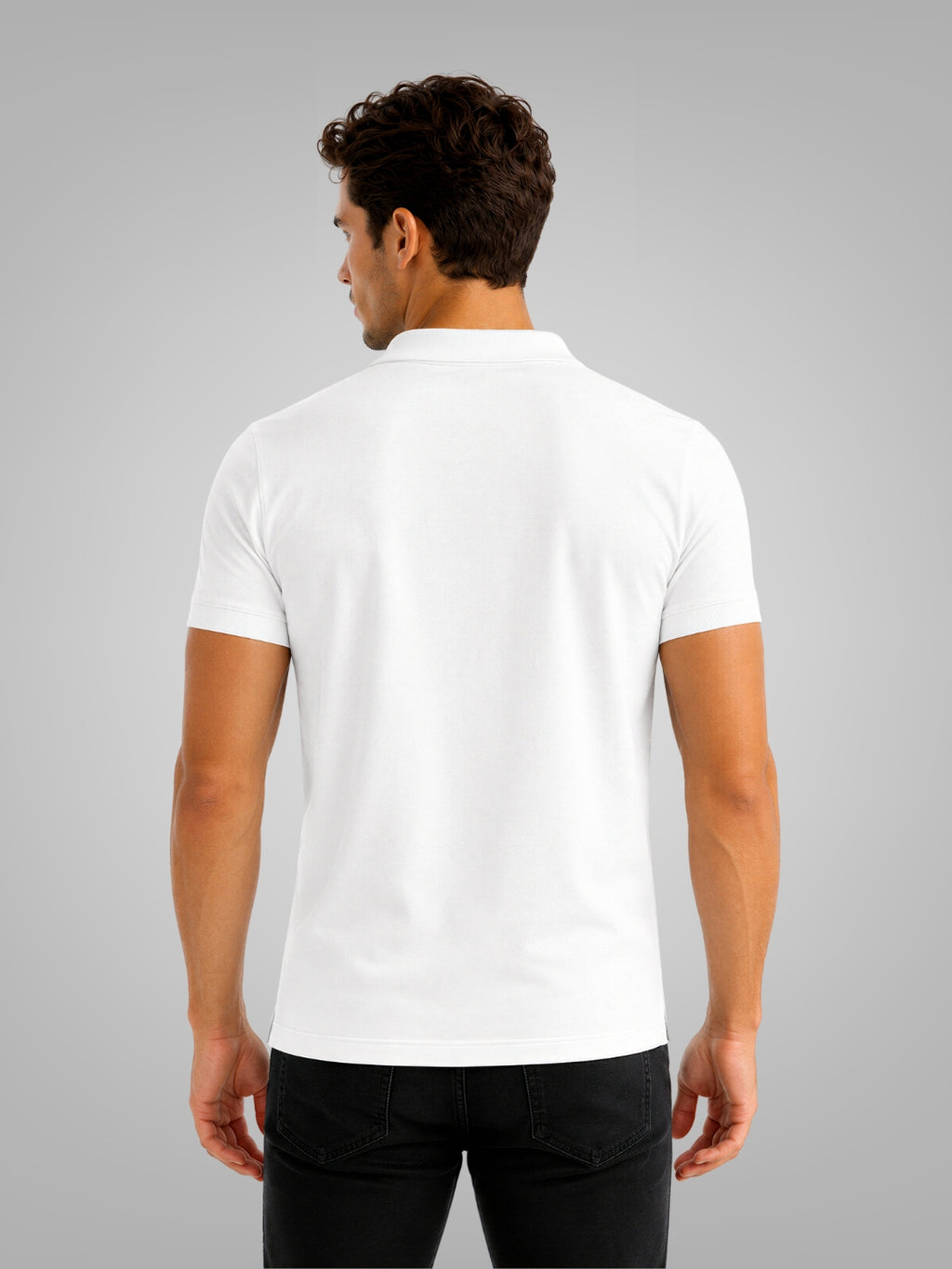 White Solid Polo T-Shirt