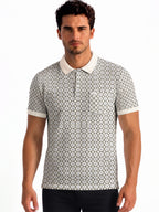 White Printed Polo T-shirt