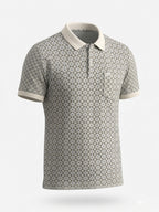 White Printed Polo T-shirt