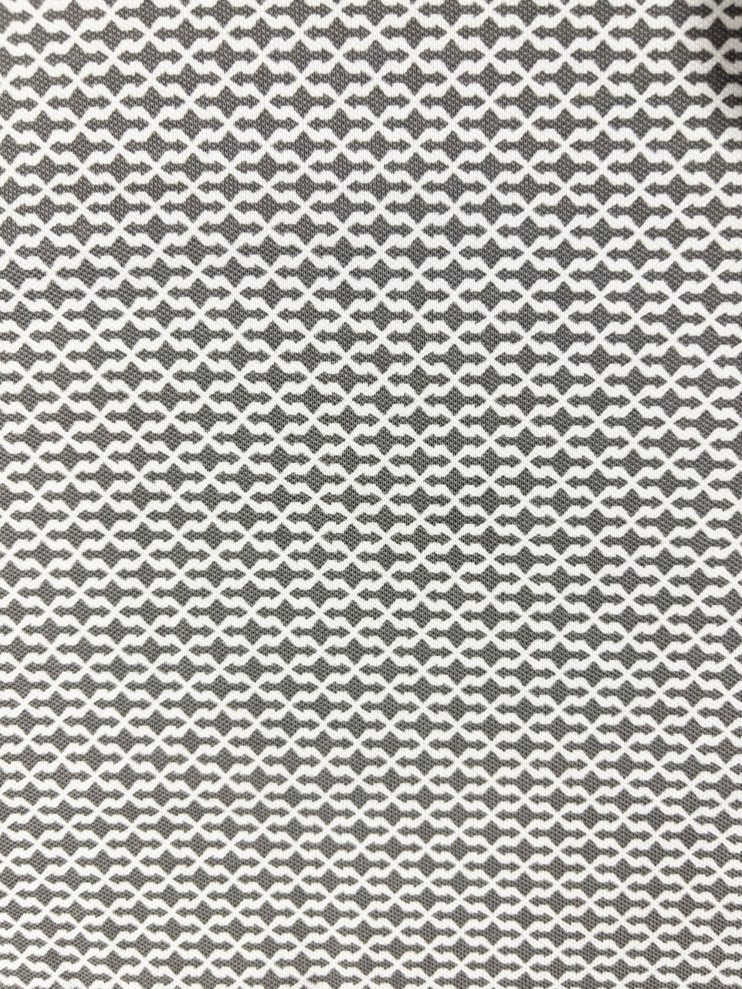 Cement Grey Micro-Print Polo with Pocket