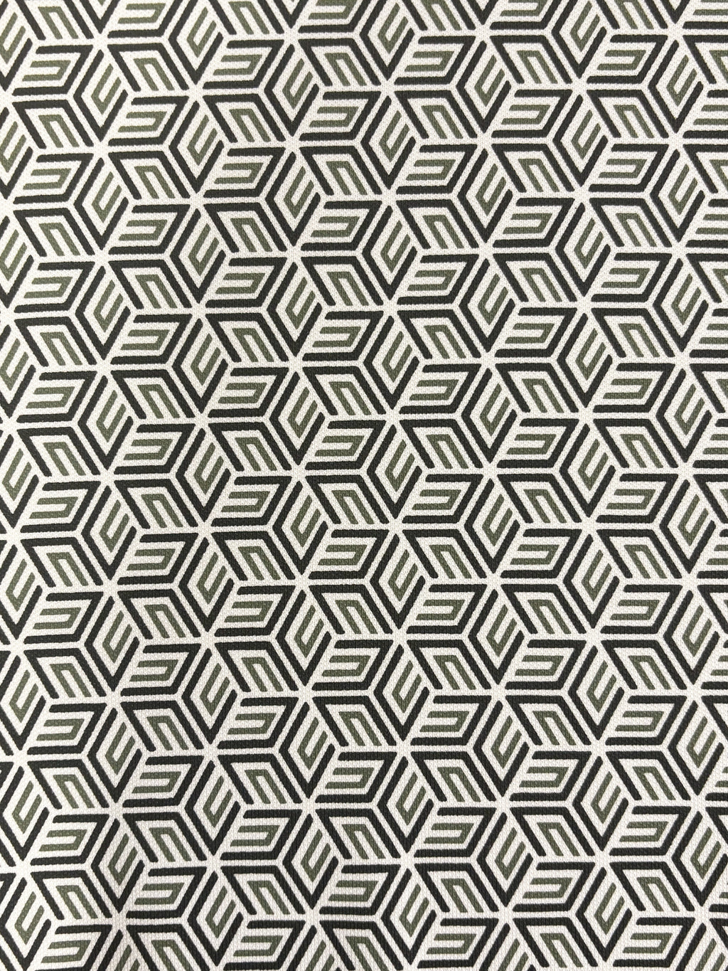 Olive Geometric Print Polo with Pocket Detail