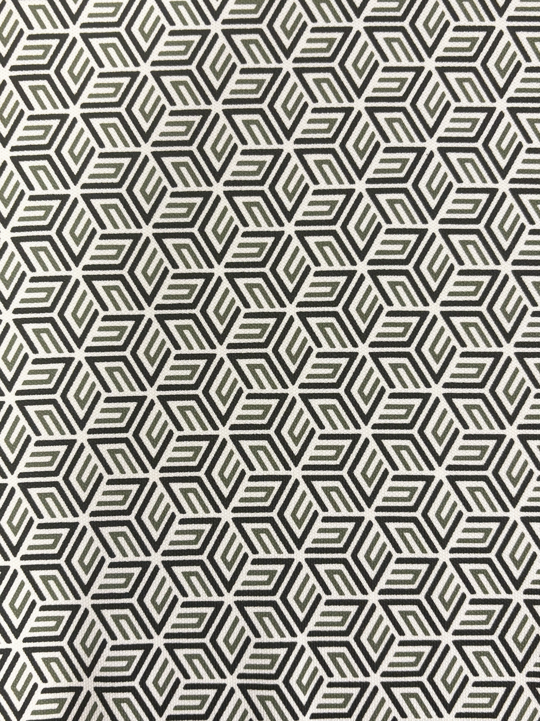 Olive Geometric Print Polo with Pocket Detail