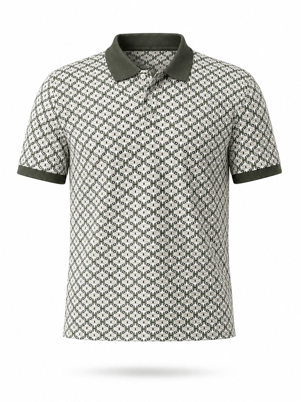 Olive Printed Polo T-Shirt