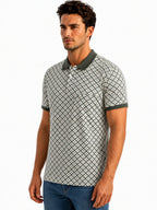 Olive Printed Polo T-Shirt