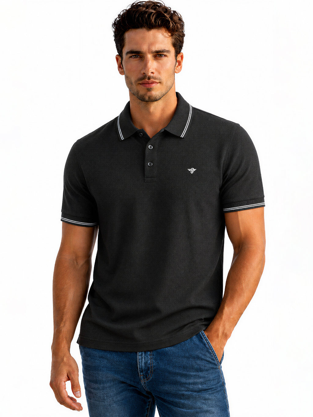 Black Tipped Polo T-Shirt