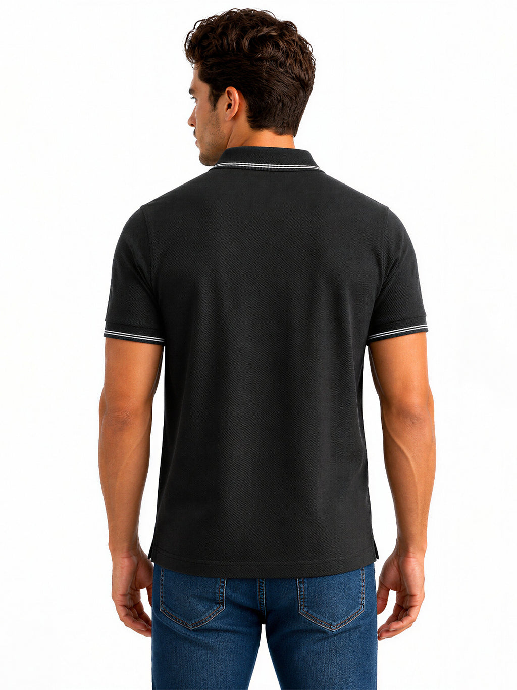 Black Tipped Polo T-Shirt