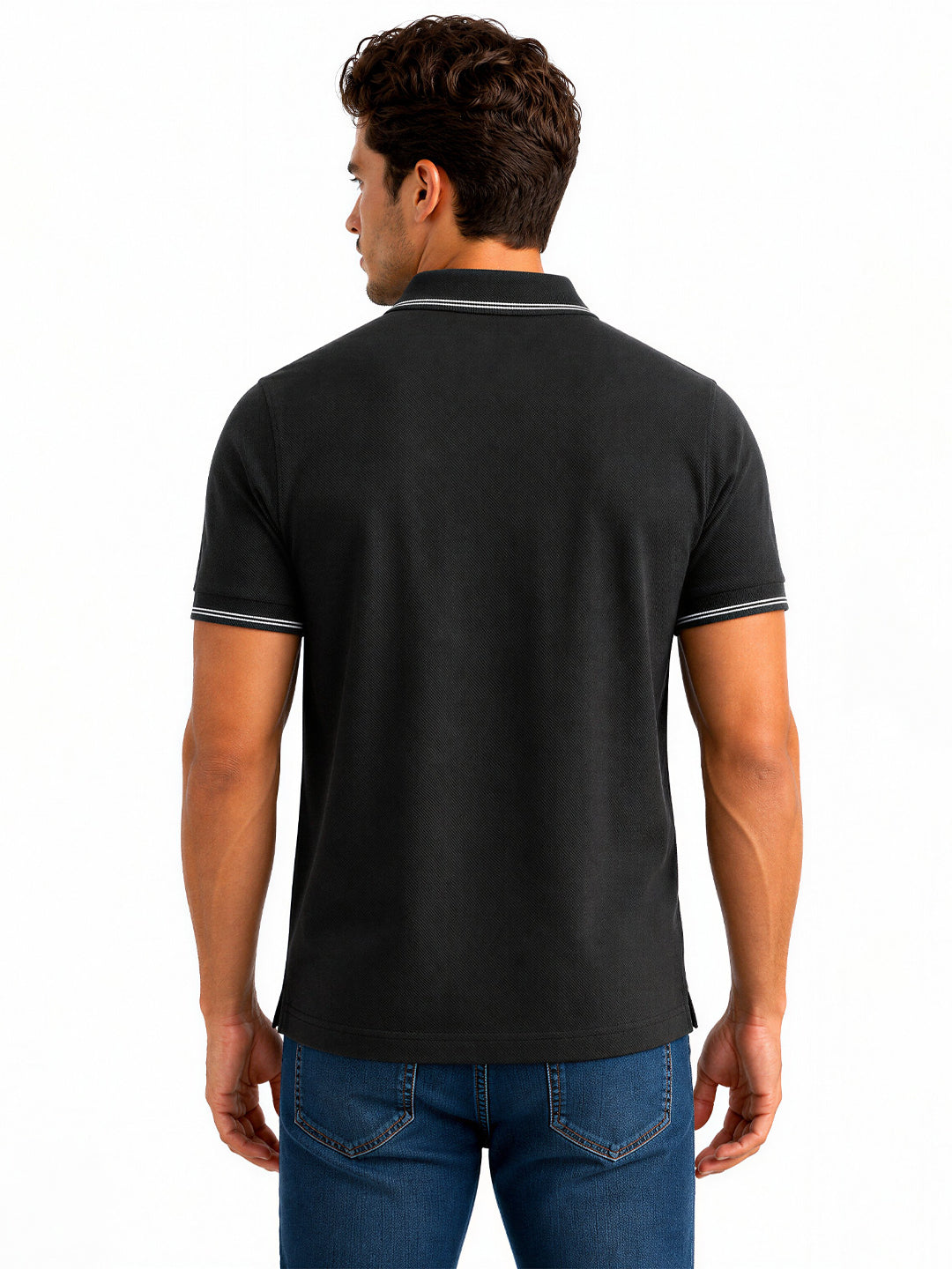 Black Tipped Polo T-Shirt
