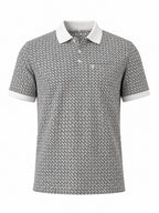 White Geometric Print Polo T-shirt