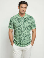 Sage Green Tropical Print Polo