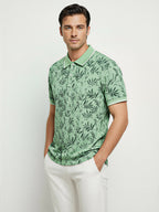 Sage Green Tropical Print Polo