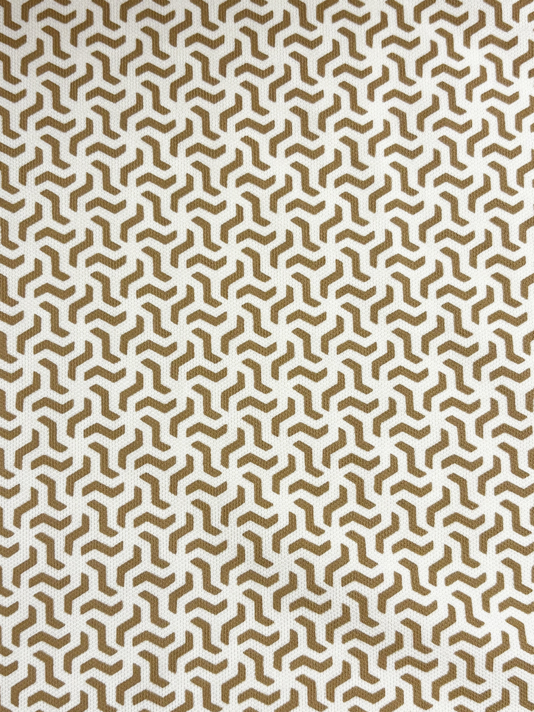 Khaki Micro-Pattern Polo with Contrast Collar