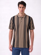 Vertical Stripe Polo T-shirt