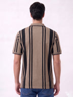 Vertical Stripe Polo T-shirt
