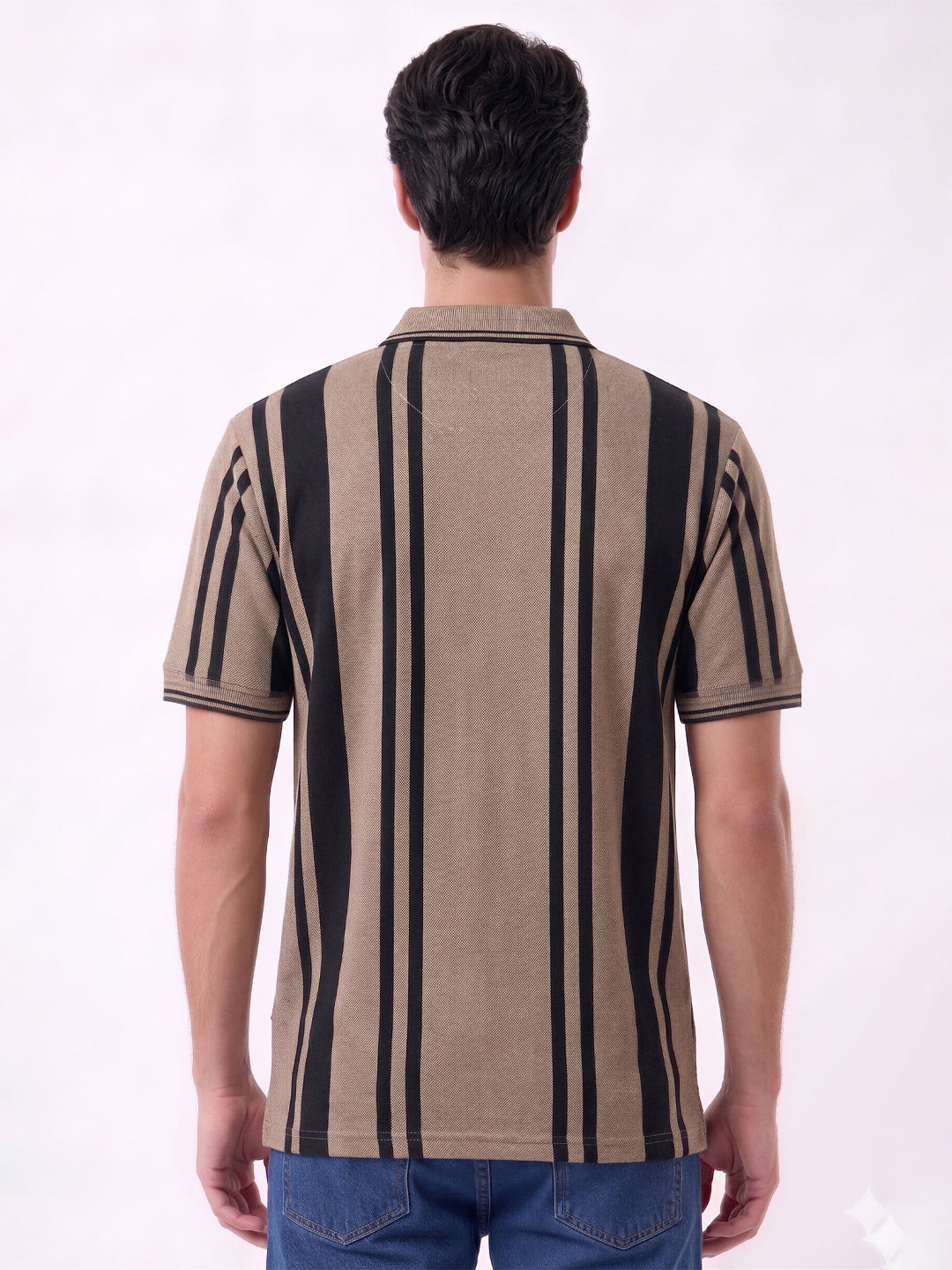Vertical Stripe Polo T-shirt
