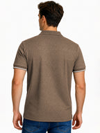 Textured Zip-Neck Polo T-Shirt