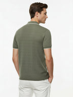 Olive Textured Zip Polo