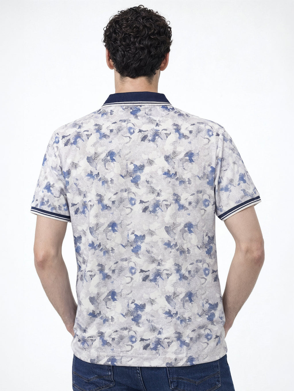 Blue Mirage Botanical Print Polo