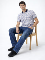 Blue Mirage Botanical Print Polo