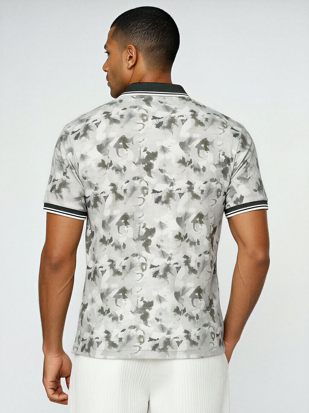 Olive Mirage Print Polo