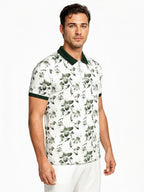 Olive Bloom Print Polo