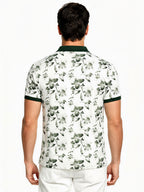 Olive Bloom Print Polo