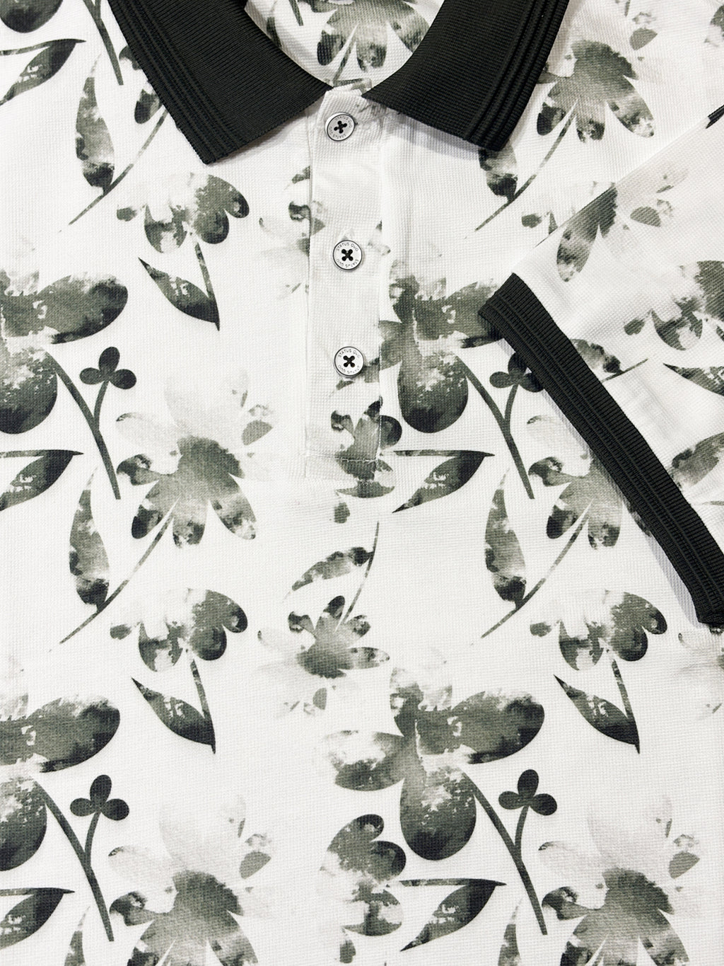 Olive Bloom Print Polo