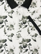 Olive Bloom Print Polo