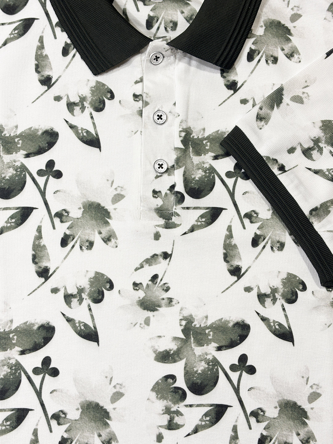 Olive Bloom Print Polo