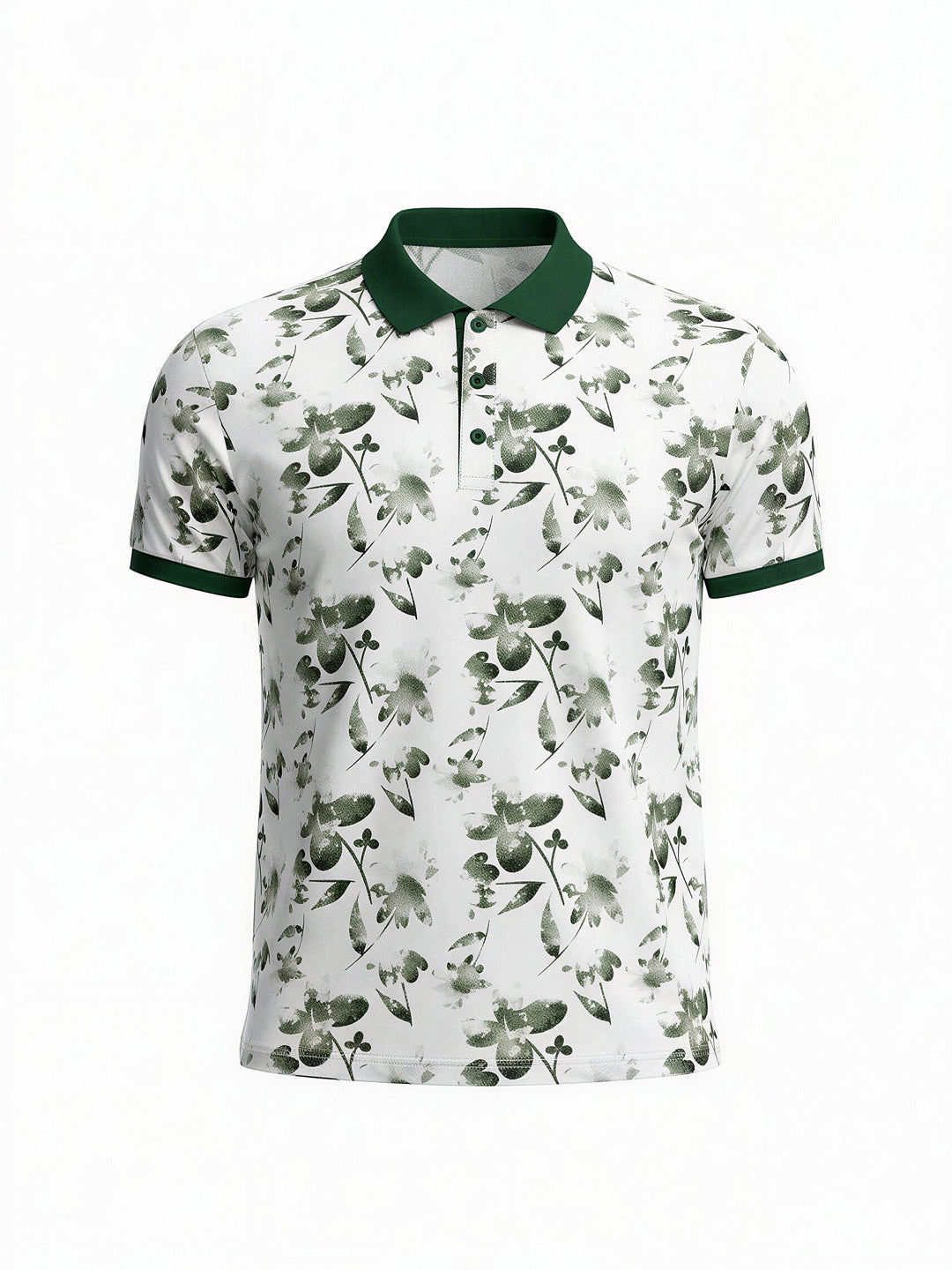 Olive Bloom Print Polo Secondary image