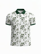Olive Bloom Print Polo