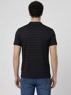 Black Striped Henley T-Shirt