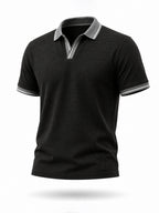 Black Textured Polo T-Shirt