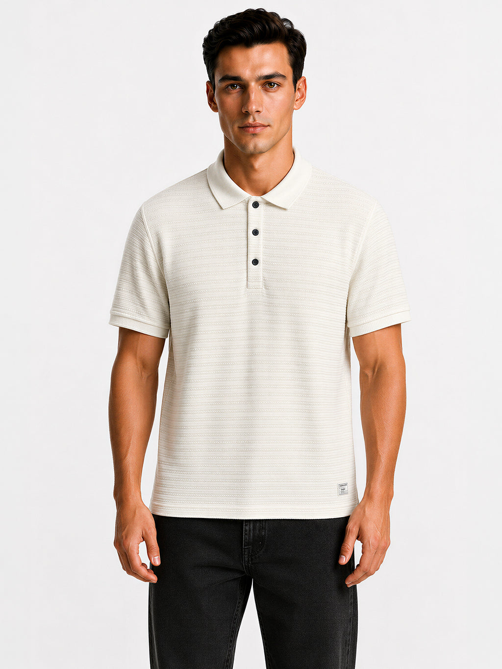 Textured Solid Polo T-Shirt