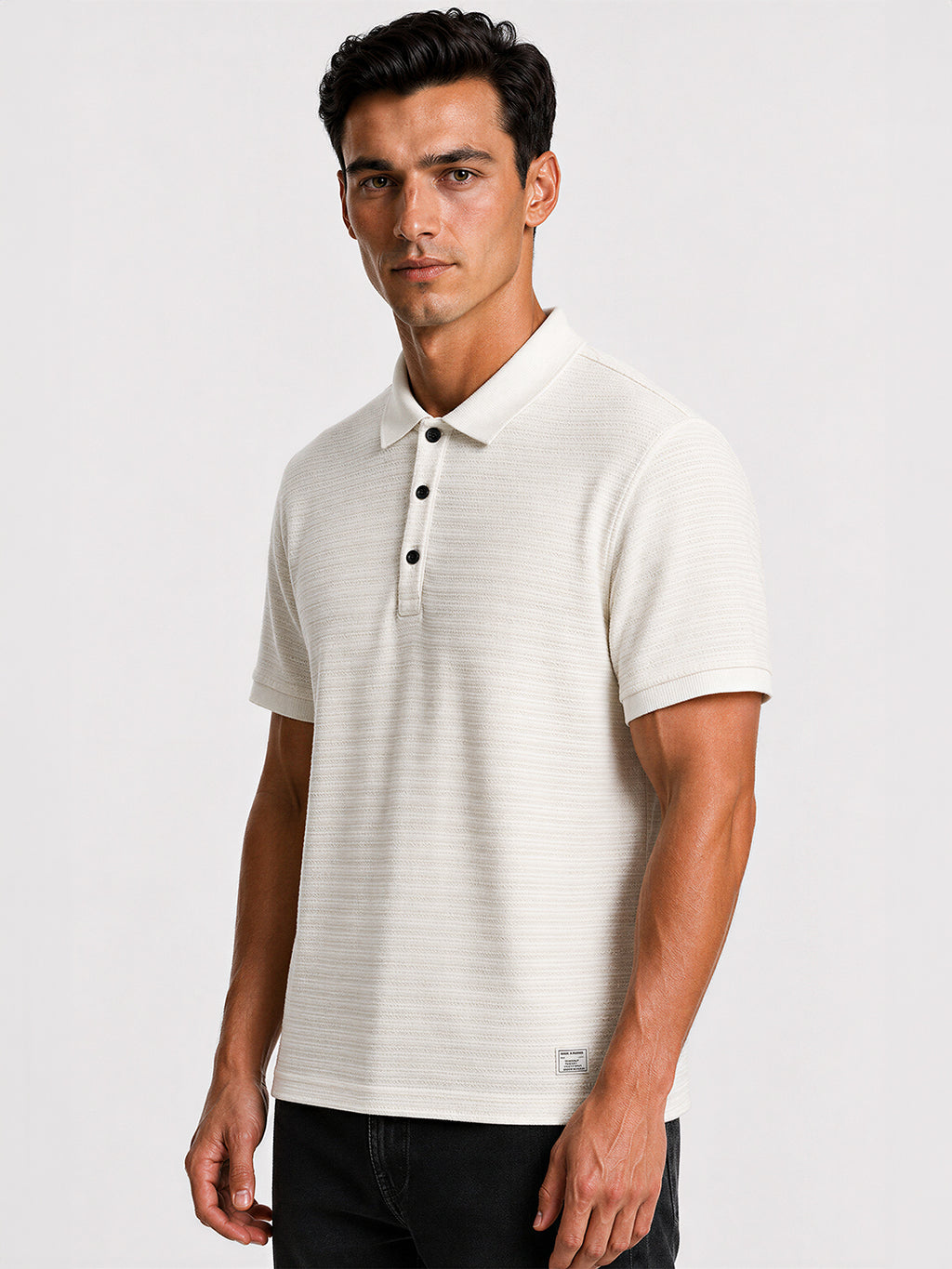Textured Solid Polo T-Shirt