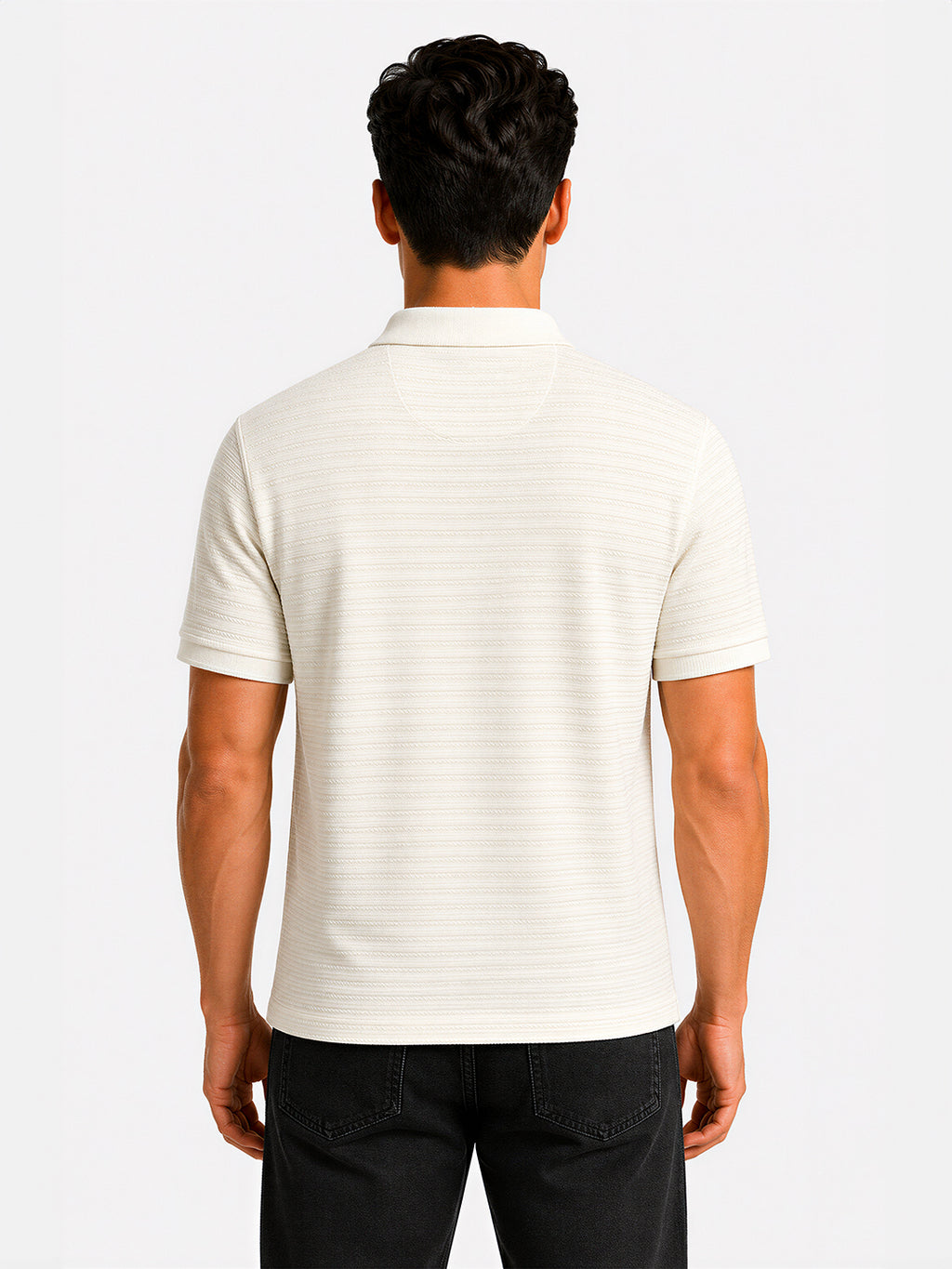 Textured Solid Polo T-Shirt
