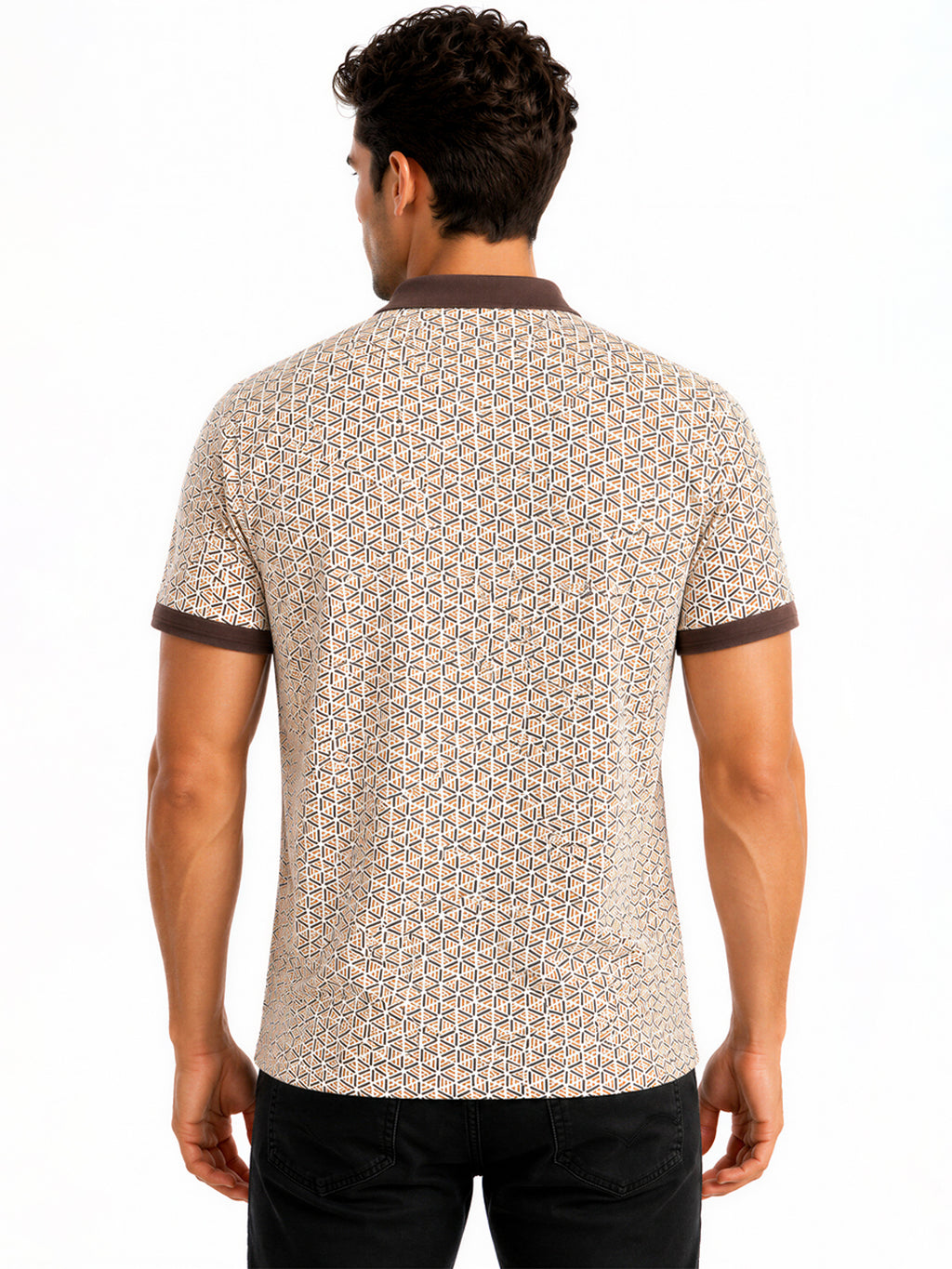 Geometric Printed Polo T-shirt