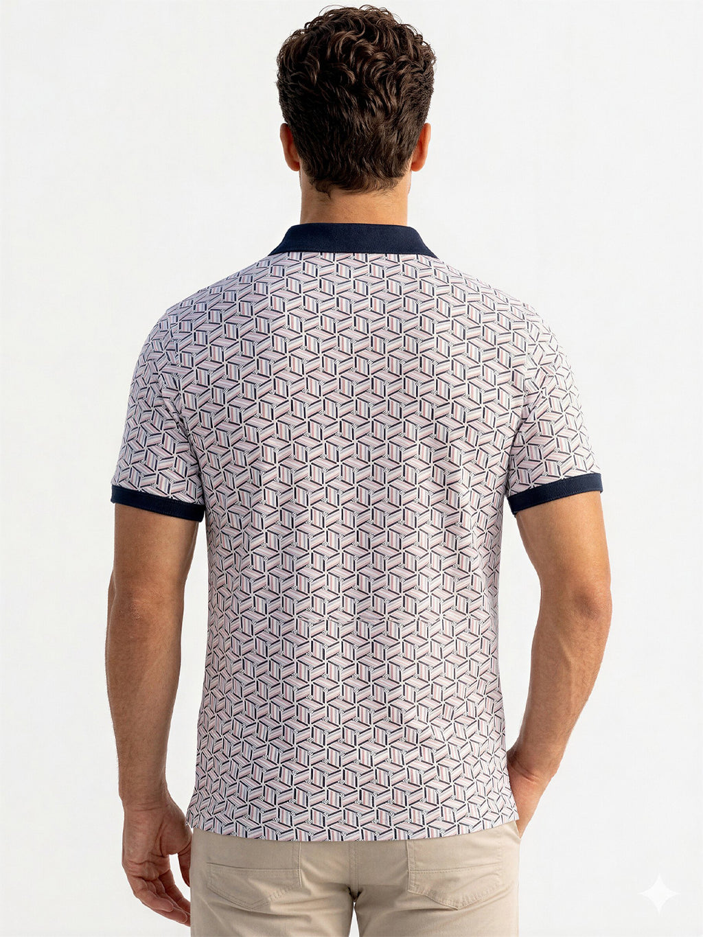 Geometric Printed Polo T-shirt