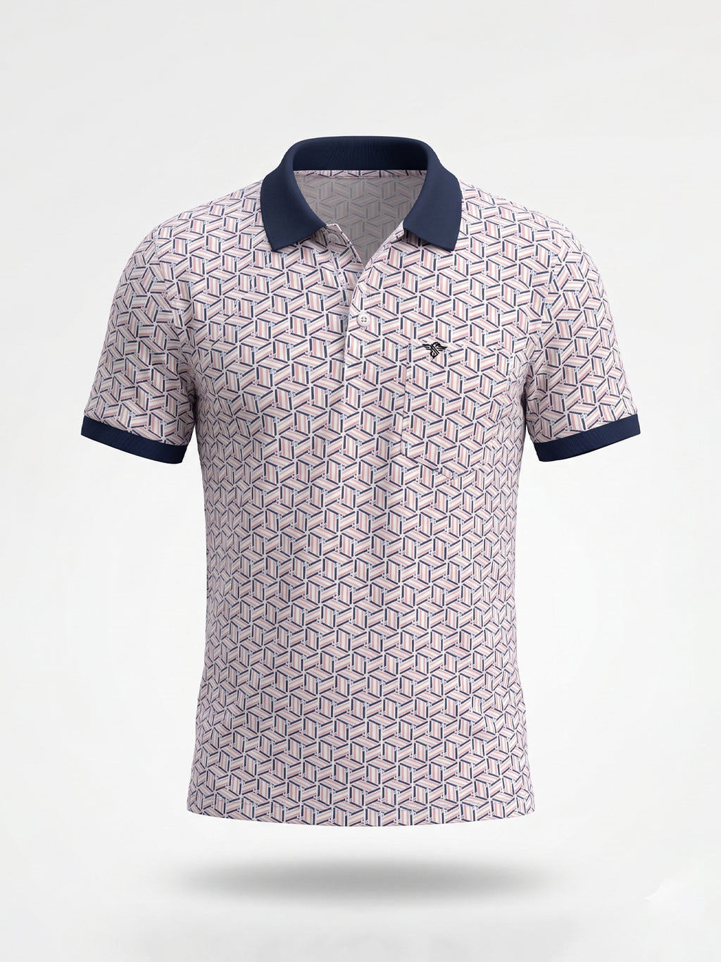 Geometric Printed Polo T-shirt