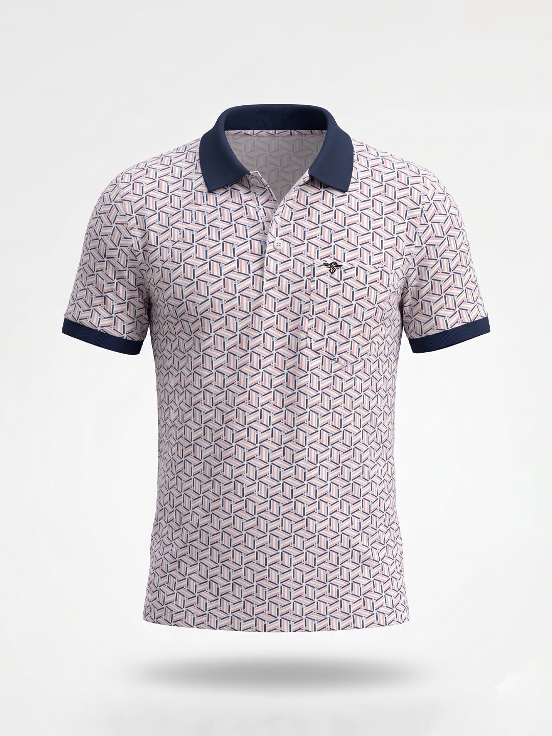 Geometric Printed Polo T-shirt