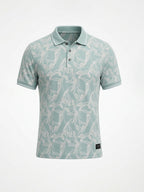 Aqua Botanical Print Polo