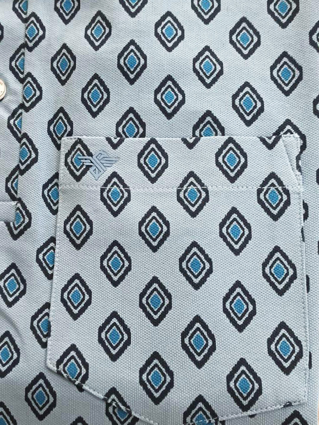 Refined Geometric Print Polo