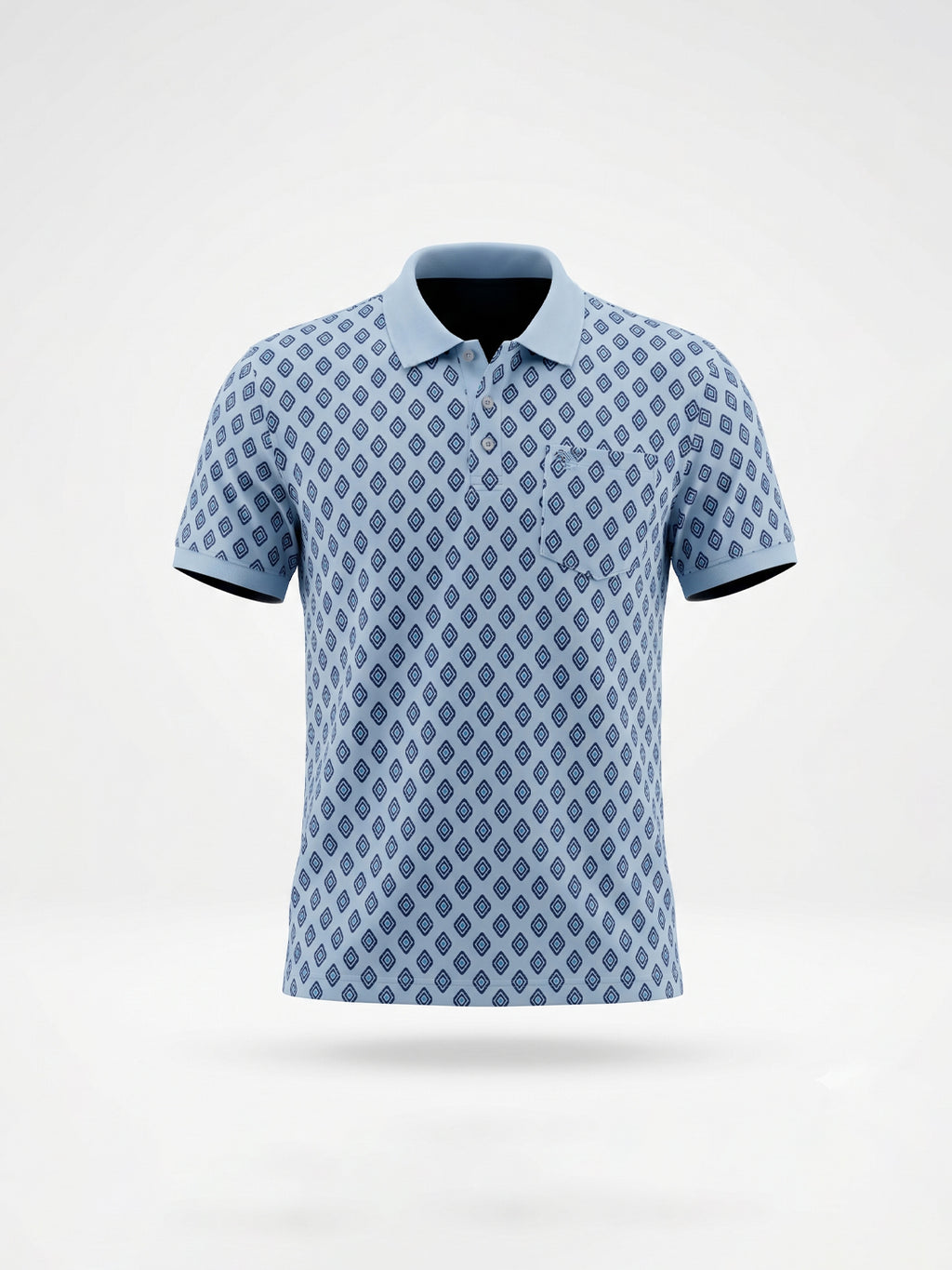 Refined Geometric Print Polo