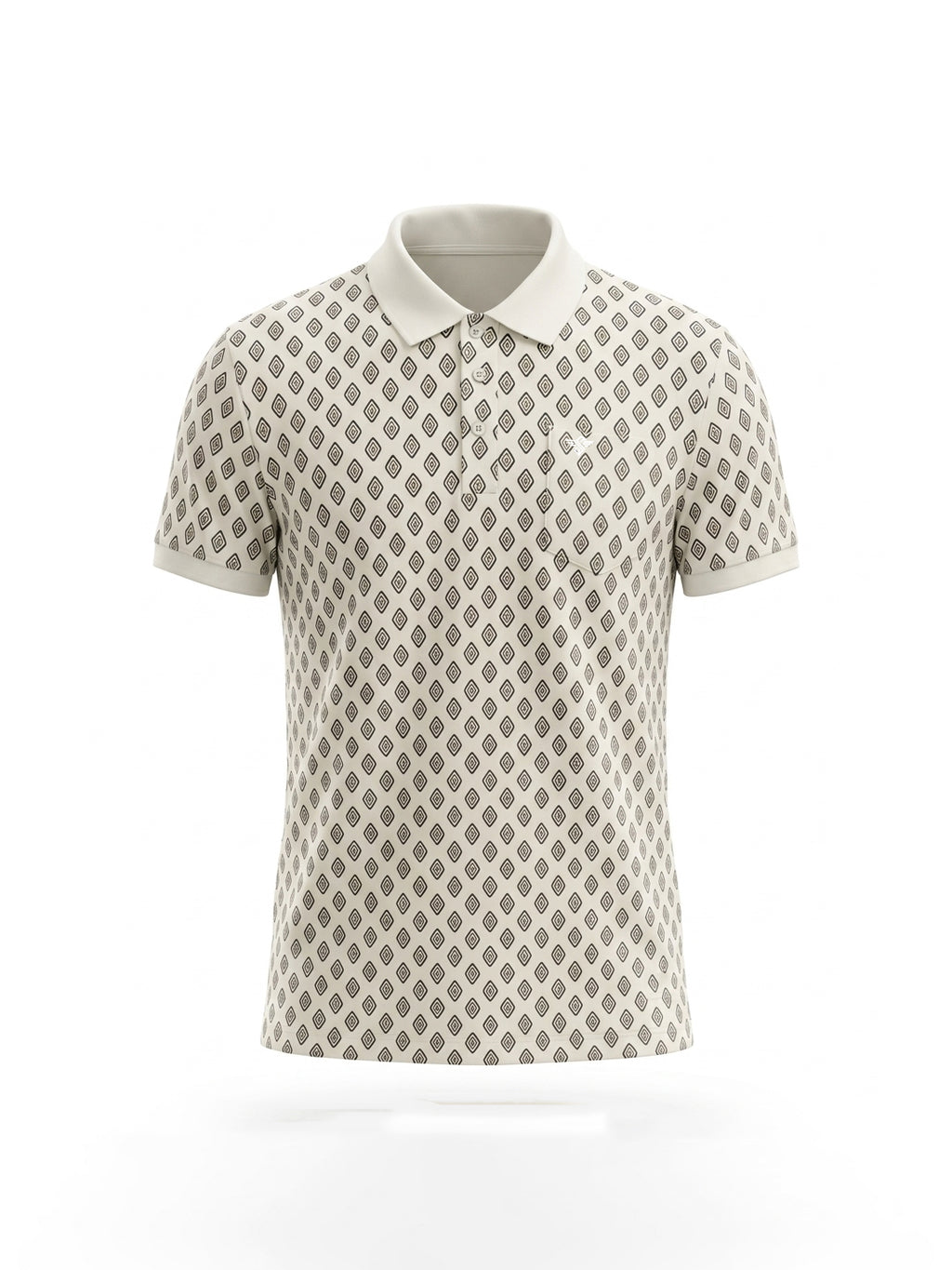 Refined Geometric Print Polo