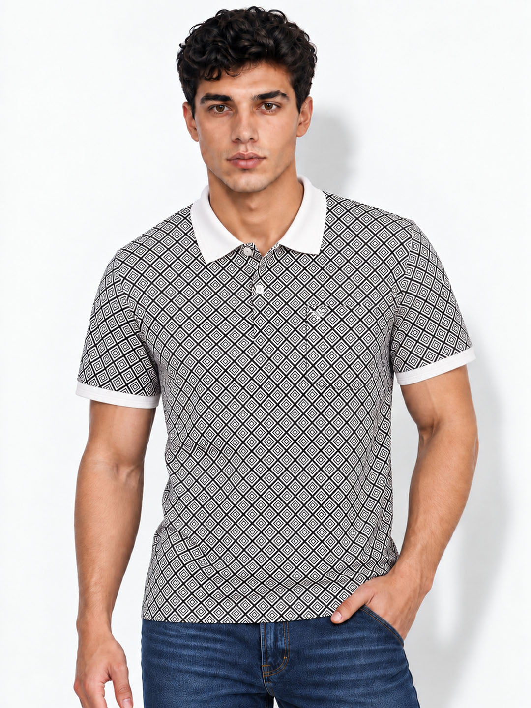 Men's Regular Fit Striped Polo T-Shirt